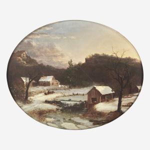 GIGNOUX Regis Francois 1816-1882,The Farm in Winter,Freeman US 2022-12-06
