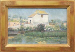 GIL GALLANGO Felipe 1868-1938,House in Alcala by a Pond,Clars Auction Gallery US 2010-05-16