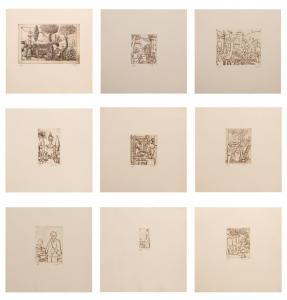 GILADI Aharon 1907-1993,Men and Landscape Portfolio,1970,Ro Gallery US 2023-12-14
