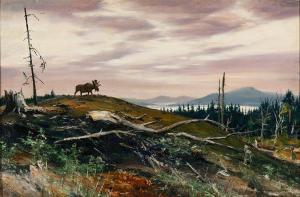 GILBERT C. Ivar 1882-1959,Moose on the Hill,Barridoff Auctions US 2023-04-01