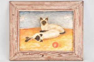 GILBERT Dorothy 1900-1900,Pair of Siamese Cats,1889,Harlowe-Powell US 2012-04-14