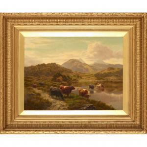 GILBERT Horace Walter 1855,CATTLE GRAZING BY A HIGHLAND LOCH,1893,Lyon & Turnbull GB 2023-02-22