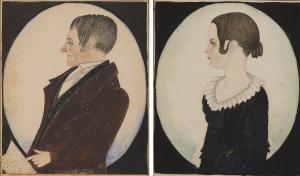 GILBERT JUSTUS DA LEE Amon 1820-1879,Portraits of a Man and a Young Woman,William Doyle 2017-04-05