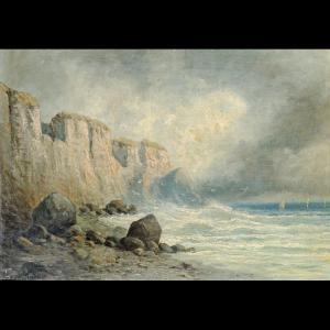 GILBERT L 1900-1900,Scogliera con mare in burrasca,Von Morenberg IT 2015-01-24