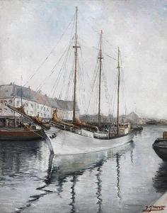 GILBERT Paul 1896-1976,Threemaster in the harbour,Bernaerts BE 2016-06-14