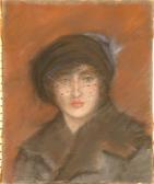 GILBERT René Joseph,French pastel Portrait of a lady wearing a veil si,Gorringes 2007-04-24