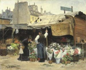 GILBERT Victor Gabriel 1847-1933,At the Flower Market,1878,Christie's GB 2002-04-23