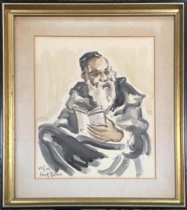 GILBOA David 1910-1976,Rabbi with Book,1965,Ro Gallery US 2023-12-14