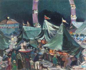 Gilchrist Meda M 1888-1953,Bird's-eye view of a circus,John Moran Auctioneers US 2018-10-23