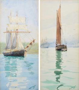GILCHRIST Philip Thomson 1865-1956,Maritime scenes with sailing ships,1901,Peter Wilson 2021-07-08