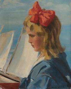 GILCHRIST William Wallace 1879-1926,Peggy with the Sailboat,Barridoff Auctions US 2021-08-14