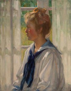 GILCHRIST William Wallace 1879-1926,Summer Days (Portrait of Margaret Gilchrist ,Barridoff Auctions 2021-08-14