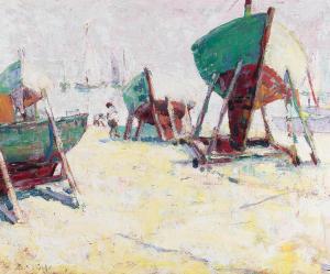 GILE Selden Connor 1877-1947,Boats in Dry Docks,1924,Bonhams GB 2023-11-08