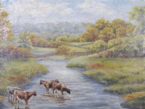 GILES Edith,River Lymington from Brockenhurst bridge,1898,Crow's Auction Gallery GB 2017-09-13