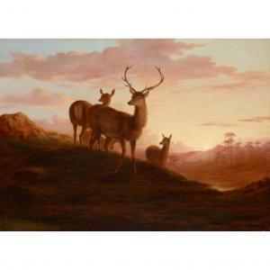 GILES James William 1801-1870,DEER ON A HILLTOP AT SUNSET,Lyon & Turnbull GB 2023-09-06