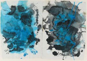 GILES Ken 1958,BLACK ON BLUE,Ross's Auctioneers and values IE 2024-03-20
