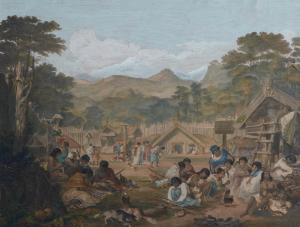 GILFILLAN John Alexander,Interior of a Native Village or Pa in New Zealand,Webb's 2023-01-18