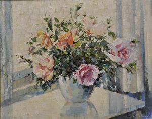 GILFINNAN JR,Still Life of Roses via Window,Shapes Auctioneers & Valuers GB 2011-03-05