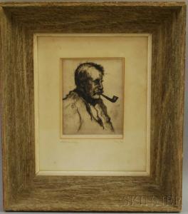 GILKEY Gordon Waverly 1912-2000,Portrait of a Man with Pipe,1942,Skinner US 2011-04-13