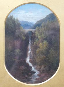 GILL Edmund Ward 1820-1894,Bridge and waterfall,Gorringes GB 2023-01-30