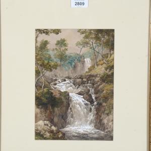GILL Edmund Ward 1820-1894,falls at the Rydal, West Morland,1891,Burstow and Hewett GB 2023-02-09