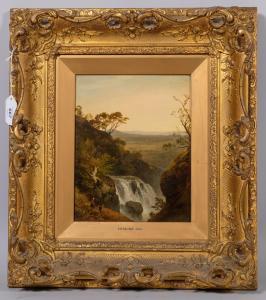 GILL Edmund Ward 1820-1894,figures beside a waterfall,1868,Burstow and Hewett GB 2024-01-25