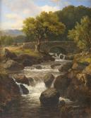GILL Edmund Ward,Landscape with waterfall, evening North Wales,1862,Woolley & Wallis 2009-09-02