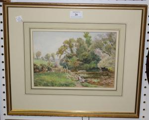 GILL F 1800-1800,Children on the Bank of a River,1913,Tooveys Auction GB 2012-02-22