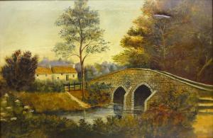 GILL F 1800-1800,Rural House, Bridge and Stream,1908,David Duggleby Limited GB 2018-10-06