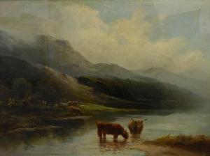 GILL H 1800-1800,Highland cattle at the waters edge,Golding Young & Mawer GB 2017-02-22