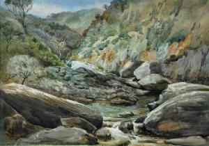 GILL HARRY P 1855-1916,A Gorge on the Onkaparinga near Hackham,Elder Fine Art AU 2011-09-25