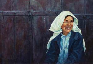 GILL Lunda 1928-2003,Uygur Woman - White Scarf,1987,Hindman US 2021-11-05