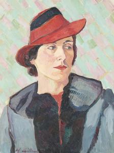 GILLARD Henri Vincent 1902-1980,Portrait de Mme Longchamp Lausanne,Dogny Auction CH 2016-12-06