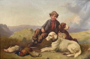GILLARD William,A young picker-up at rest with dogs and game in an,19th century,Tennant's 2023-01-14