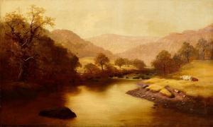 GILLARD William,Autumnal River Landscape with Cows in the Foregrou,1876,Morgan O'Driscoll 2023-06-26