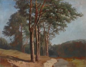 GILLE Christian Friedrich 1805-1899,Pines by the wayside,Villa Grisebach DE 2023-06-01