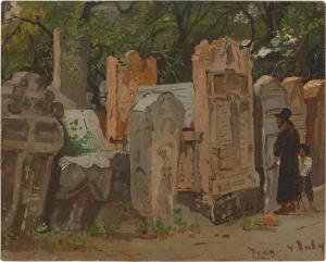 GILLE Christian Friedrich 1805-1899,The Jewish Cemetery in Prague,Villa Grisebach DE 2023-06-01