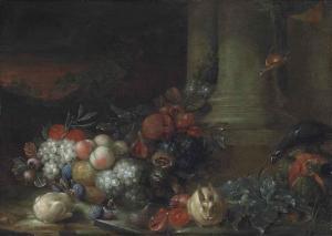 GILLEMANS Peter Mathys,Grapes, peaches, figs and other fruit, with two ra,Christie's GB 2014-04-29