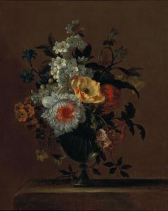 GILLES DUTILLIEU CHARLES 1697-1738,Flowers in a glass vase on a pedestal,Palais Dorotheum 2022-12-19