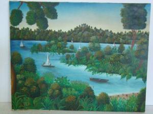 gilles Joseph Jean 1943,Haitian Landscape,Philip Weiss US 2009-09-13