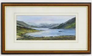 GILLESPIE Elizabeth H 1900-1900,Scottish landscape with two fishermen in a boat,Dickins 2020-03-06