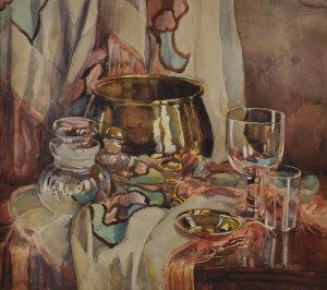 GILLESPIE Janetta Susan 1876-1956,Tabletop Stiff Life with Drinking Gl,Shapes Auctioneers & Valuers 2011-03-05