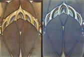 GILLET Eugene 1859-1938,Paire de carreaux à motifs Art Nouveau,Mercier & Cie FR 2021-07-04
