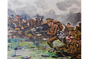 GILLETT V.L,WWI battle scene,The Cotswold Auction Company GB 2015-10-16