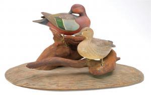 GILLEY Wendell 1904-1983,Pair of 1/3 size cinnamon teal on base,Guyette & Schmidt US 2024-02-10