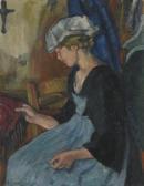 gilliard marguerite 1888-1918,Jeune fille au foulard rouge,Christie's GB 2007-12-03