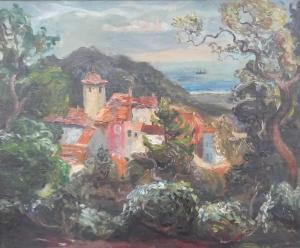 GILLIGAN Barbara 1913-1995,Buildings above Lake Como,Lacy Scott & Knight GB 2023-03-17