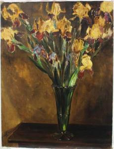 GILLIS Marcel 1897-1972,still life vase of irises,Reeman Dansie GB 2022-08-09