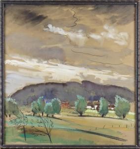 GILLIS Marcel 1897-1972,Vue du mont Panisel par temps d'orage,1938,Monsantic BE 2023-07-02