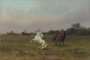 GILLISSEN Karl,Gauchos rounding up wild horses in the Mexican sav,1880,Christie's 2014-10-08